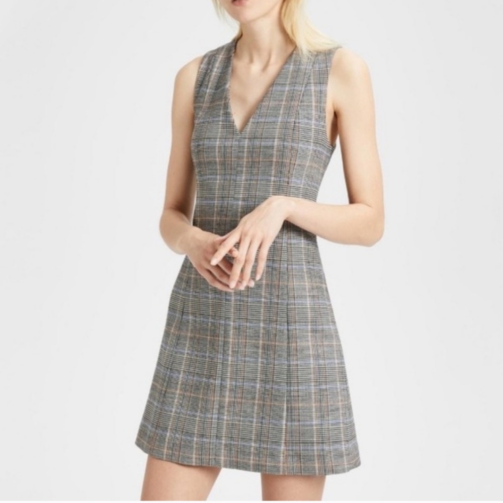 Theory Plaid Wool Dress